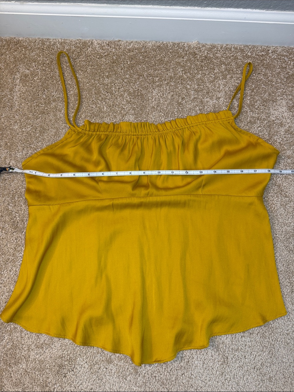 Free People Intimately Silk Cami Mustard Yellow Camisole Size Medium - Picture 5 of 6